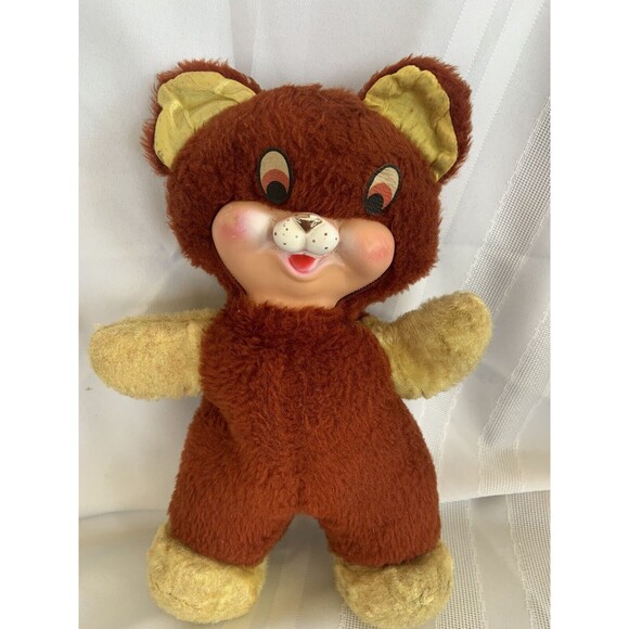 Vintage MCM Teddy Bear with Rubber Face Nose Snout & Mouth Stuffed - Picture 1 of 6
